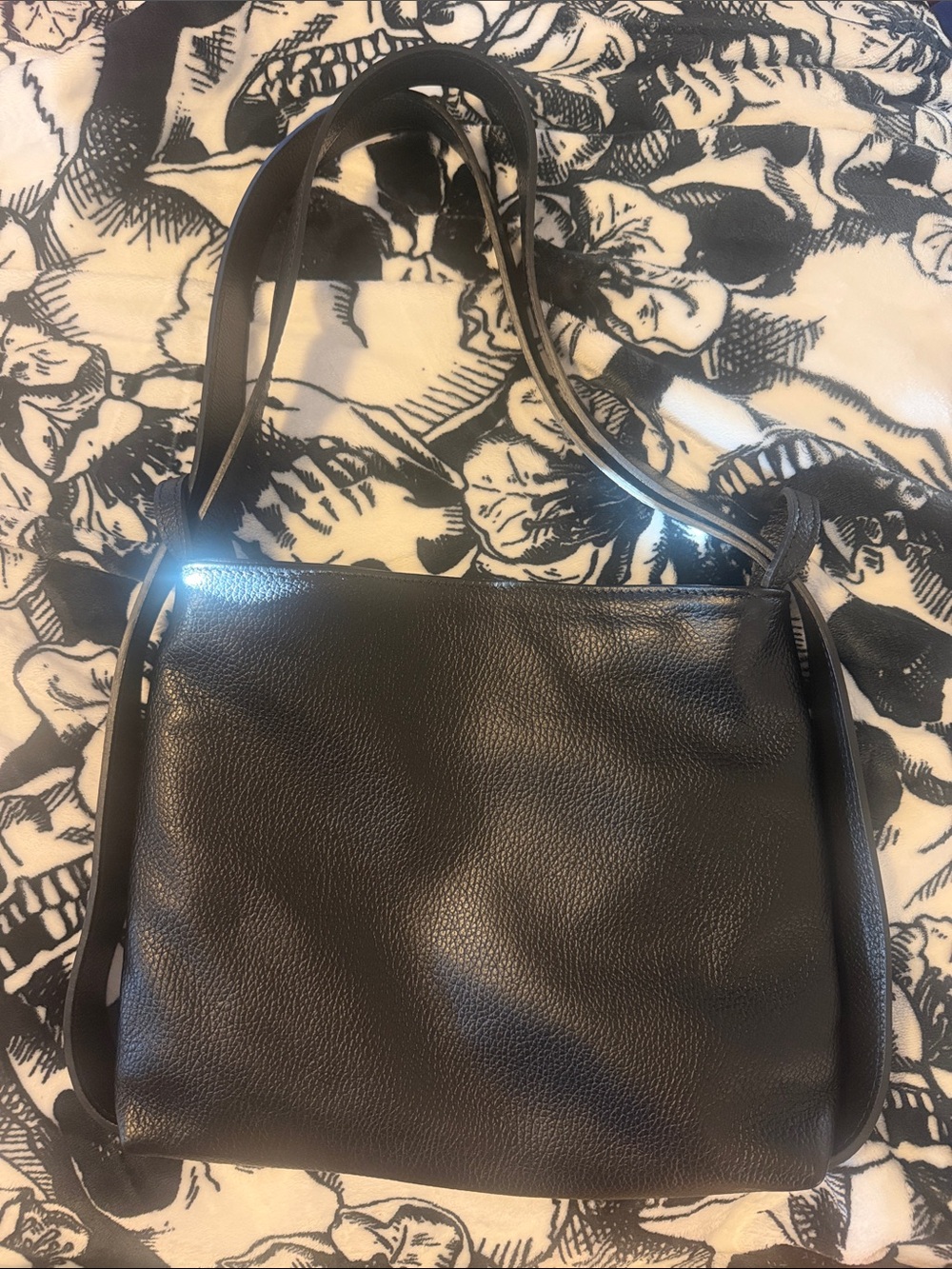 Black Leather convertible bag.